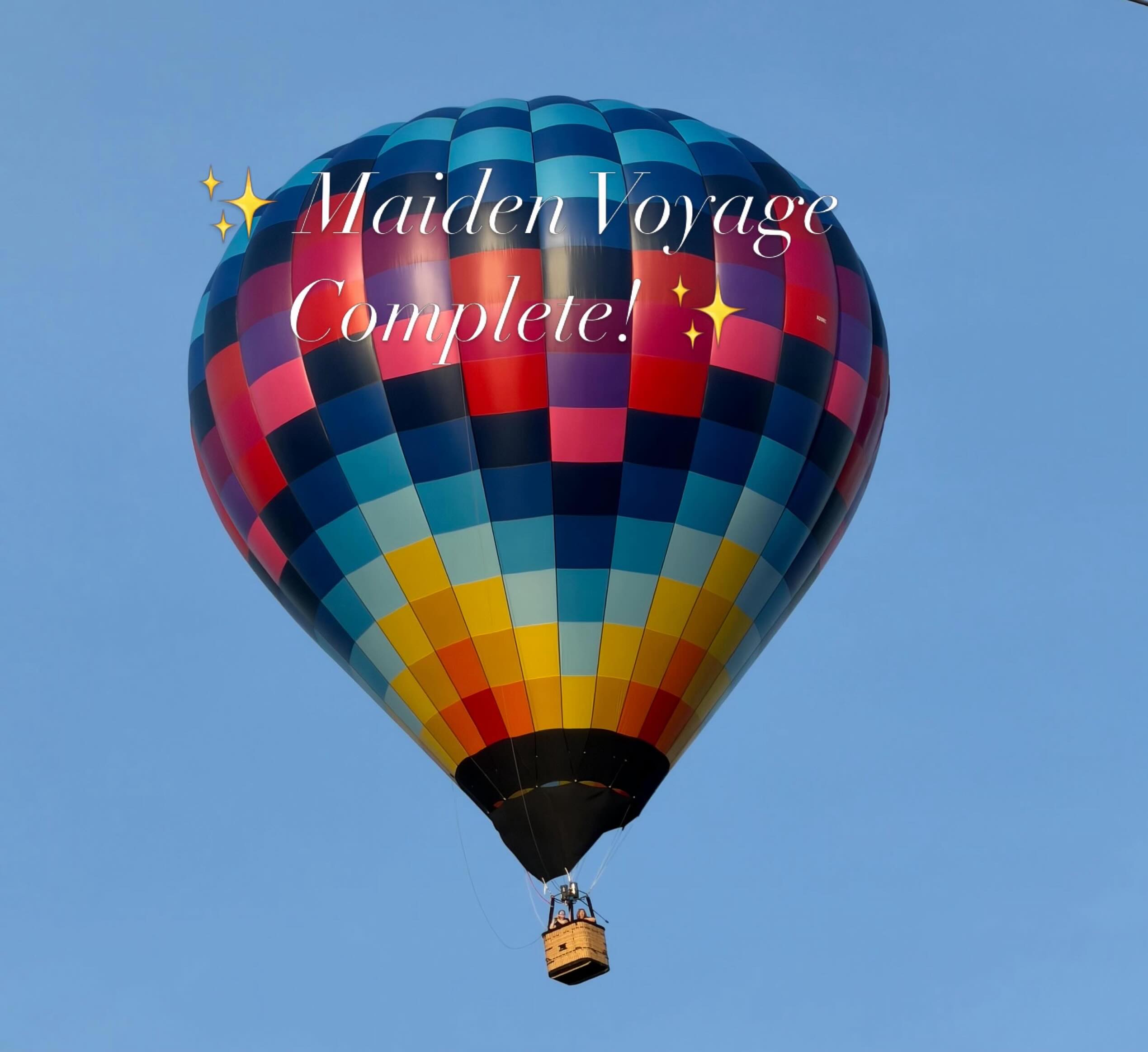 ✨ Maiden Voyage Complete! ✨ After months of planning, preparation, and anticipation, we’re beyond excited to finally be in the air with our newest balloon. A huge thank you to our amazing crew and family for helping make this dream a reality. Here’s to new adventures, beautiful flights, and many memories to come! #MaidenVoyage #NCHotAir #BallooningAdventure